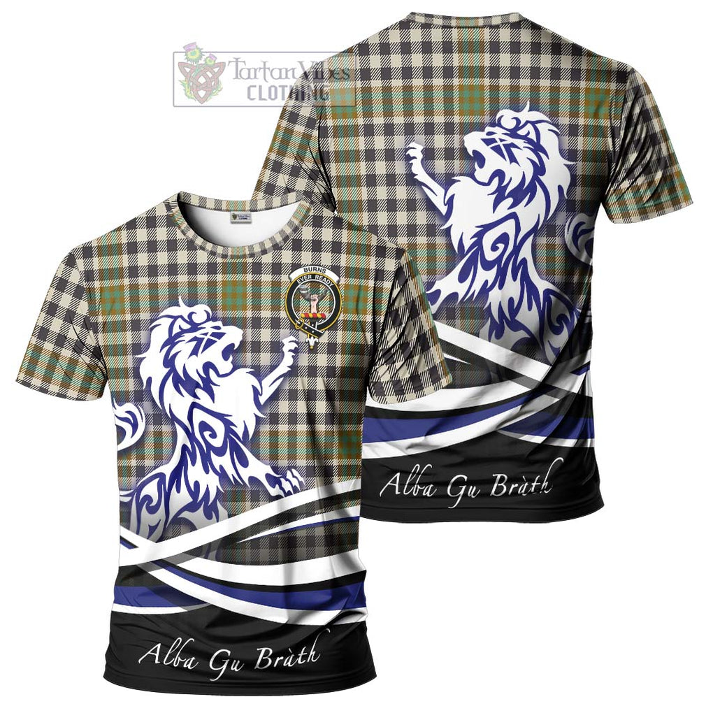 Tartan Vibes Clothing Burns Check Tartan Cotton T-shirt with Alba Gu Brath Regal Lion Emblem