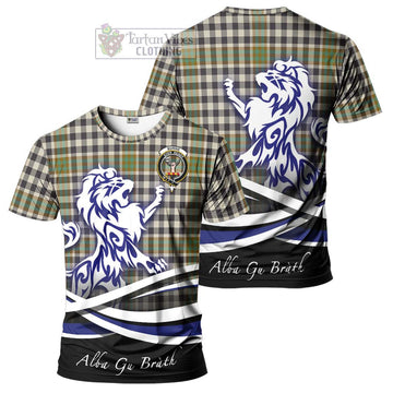 Burns Check Tartan Cotton T-shirt with Alba Gu Brath Regal Lion Emblem