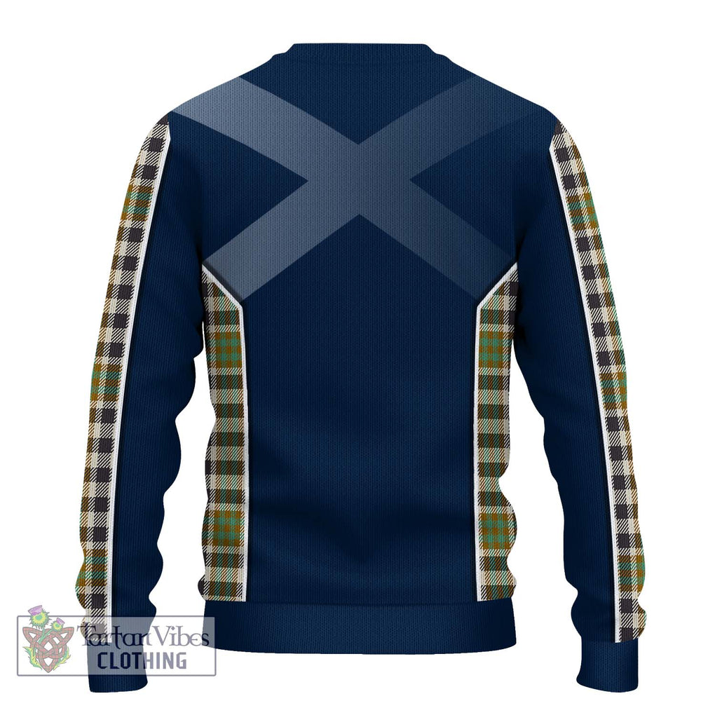 Burns Check Tartan Knitted Sweater with Family Crest and Lion Rampant Vibes Sport Style - Tartan Vibes Clothing