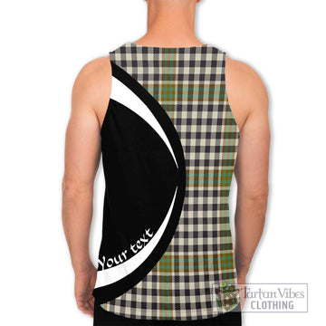 Burns Check Tartan Men's Tank Top with Family Crest Circle Style