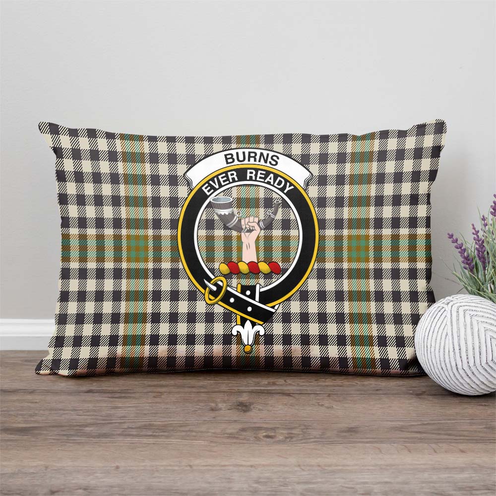 Burns Check Tartan Pillow Cover with Family Crest Rectangle Pillow Cover - Tartanvibesclothing