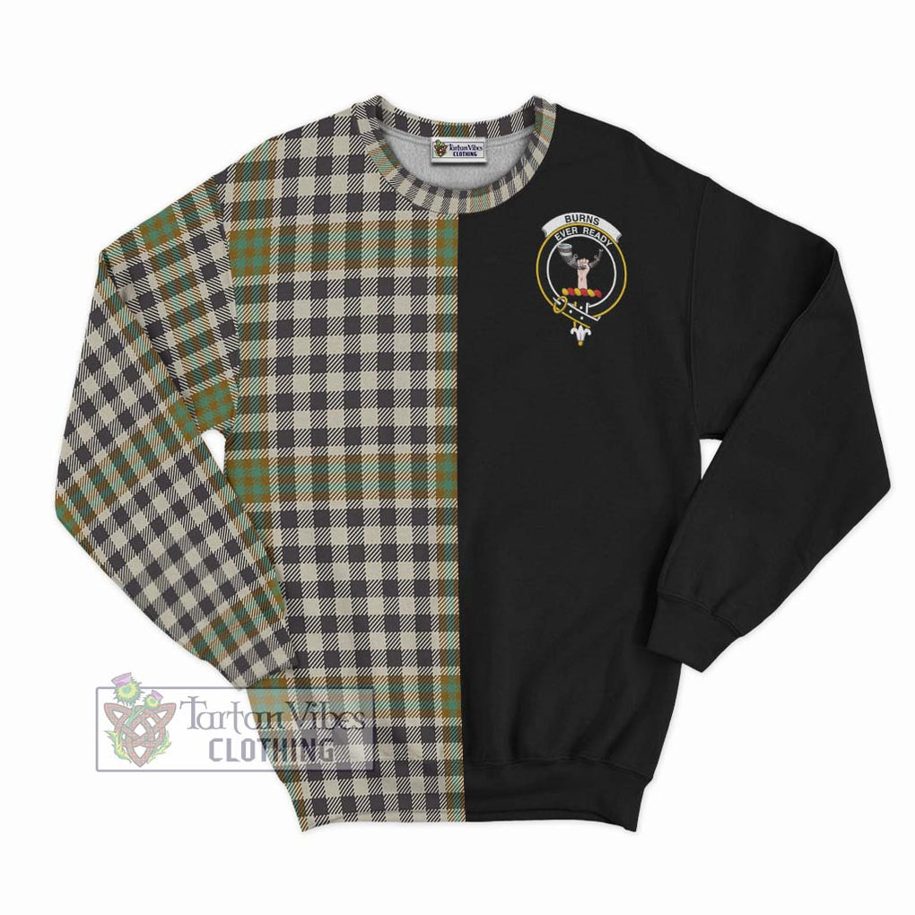 Burns Check Tartan Sweatshirt with Family Crest and Half Of Me Style - Tartanvibesclothing Shop