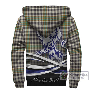 Burns Check Tartan Sherpa Hoodie with Alba Gu Brath Regal Lion Emblem