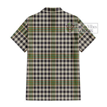 Burns Check Tartan Short Sleeve Button Shirt with Family Crest DNA In Me Style