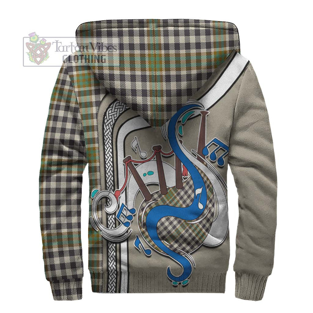 Burns Check Tartan Sherpa Hoodie with Epic Bagpipe Style - Tartanvibesclothing Shop