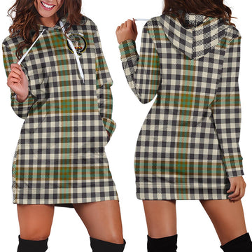 Burns Check Tartan Hoodie Dress with Family Crest