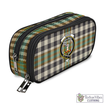 Burns Check Tartan Pen and Pencil Case with Family Crest