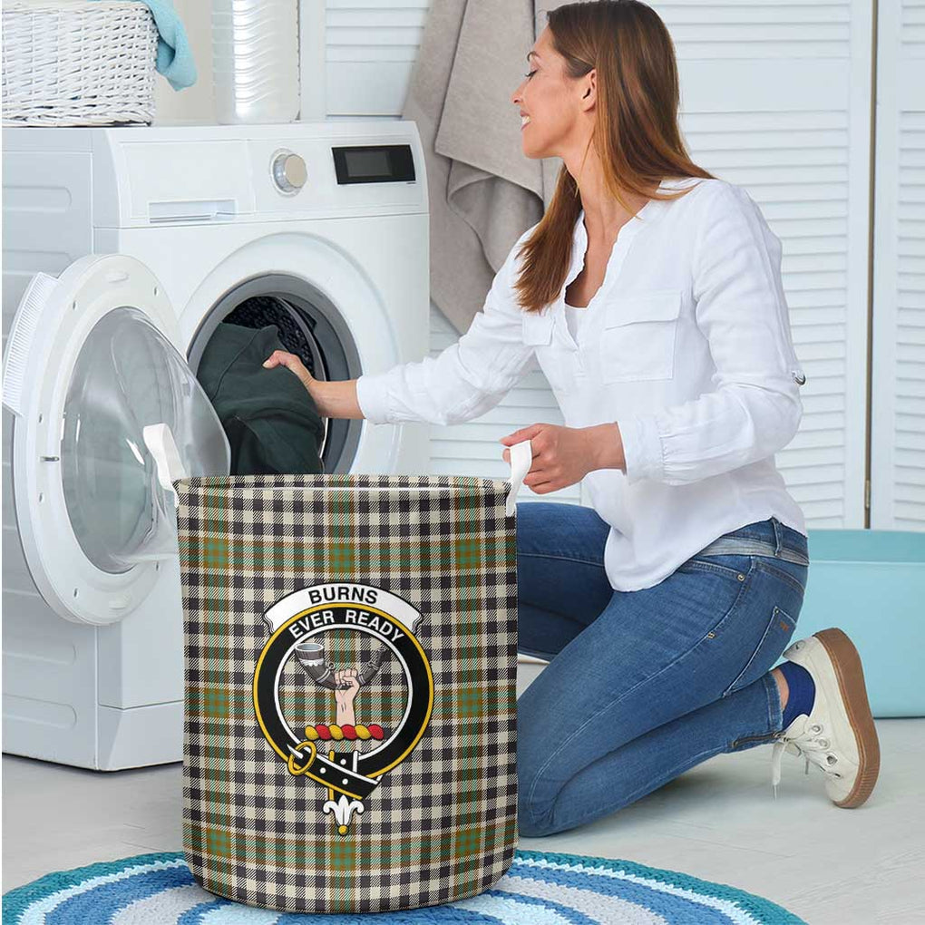 Burns Check Tartan Laundry Basket with Family Crest - Tartanvibesclothing Shop