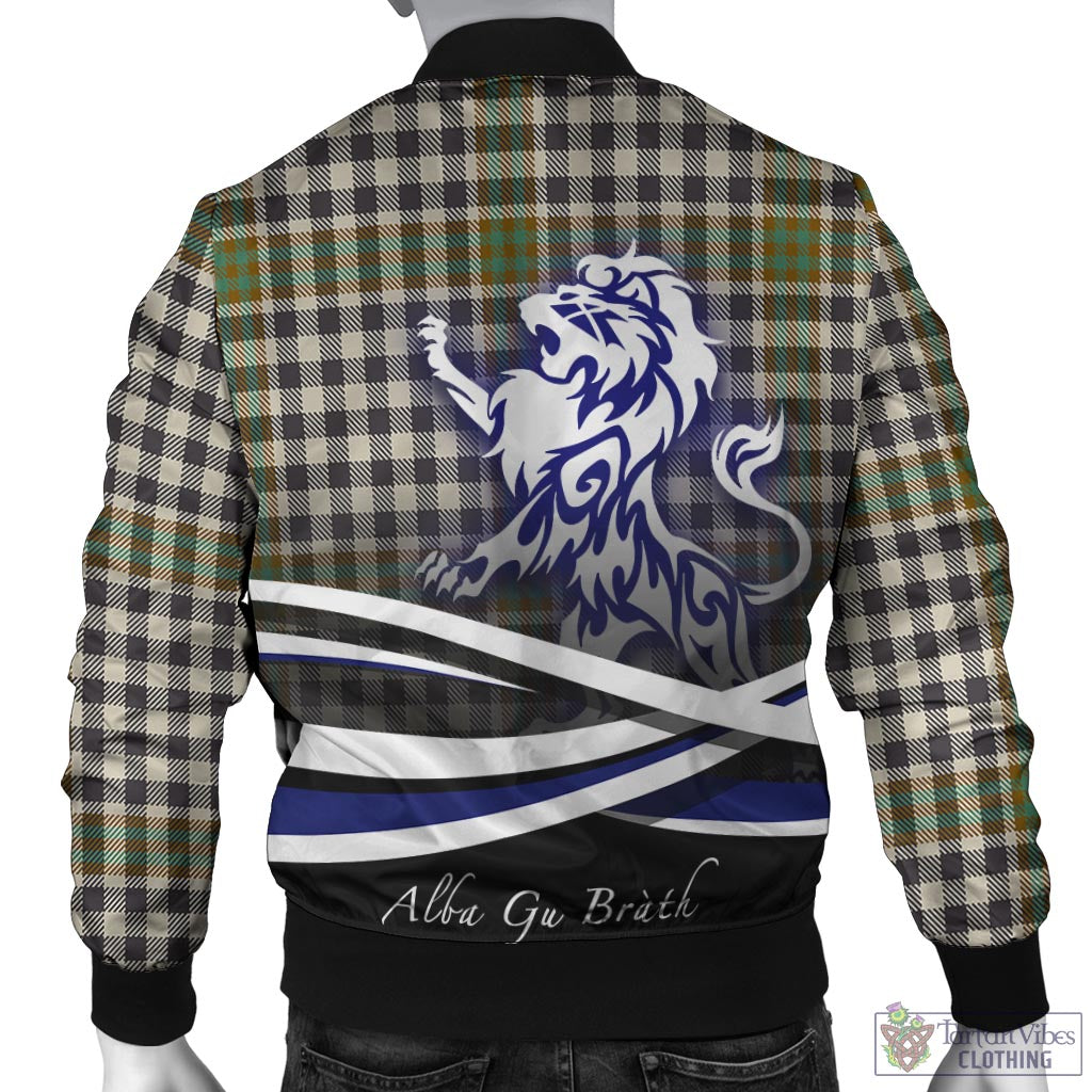 Tartan Vibes Clothing Burns Check Tartan Bomber Jacket with Alba Gu Brath Regal Lion Emblem