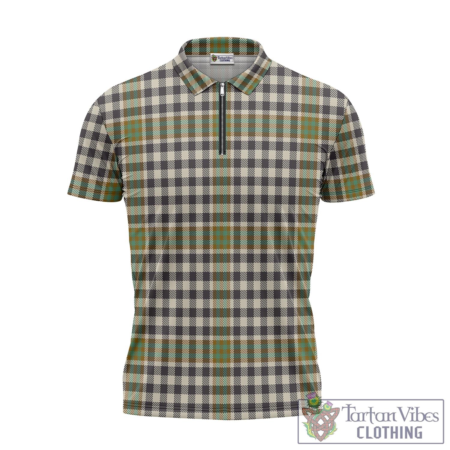 Tartan Vibes Clothing Burns Check Tartan Zipper Polo Shirt