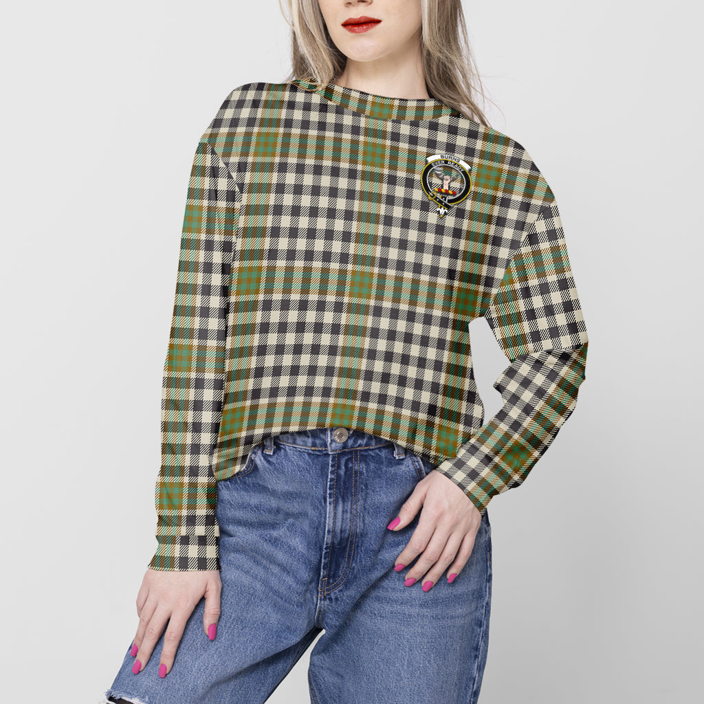 Burns Check Tartan Sweatshirt with Family Crest - Tartan Vibes Clothing