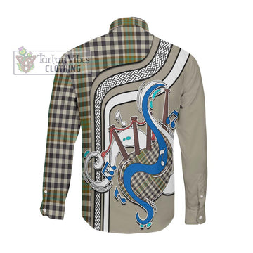 Burns Check Tartan Long Sleeve Button Shirt with Epic Bagpipe Style