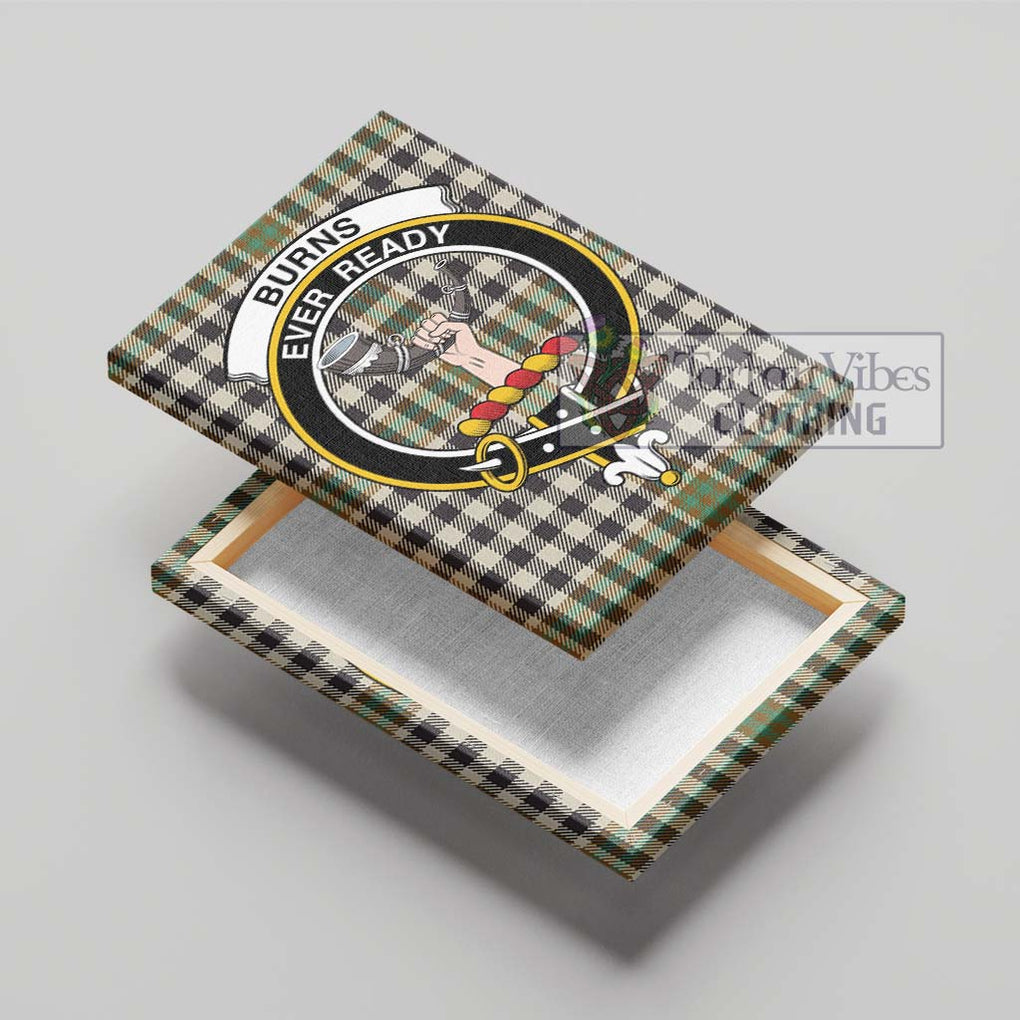 Burns Check Tartan Canvas Print Wall Art with Family Crest - Tartan Vibes Clothing