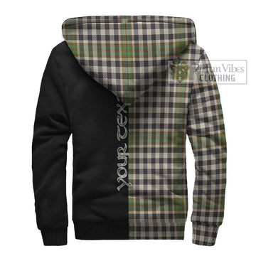 Burns Check Tartan Sherpa Hoodie with Family Crest and Half Of Me Style