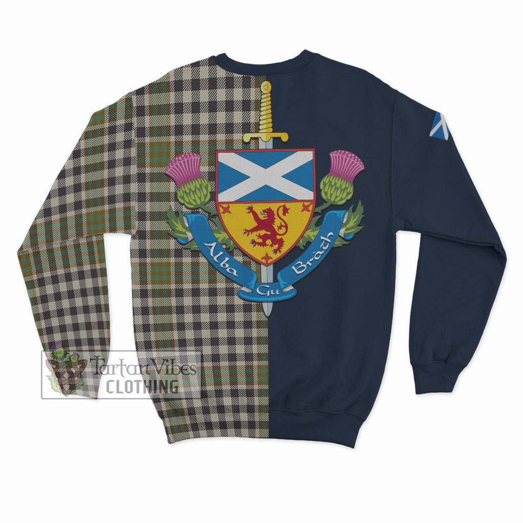 Tartan Vibes Clothing Burns Check Tartan Sweatshirt with Scottish Lion Royal Arm Half Style