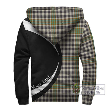 Burns Check Tartan Sherpa Hoodie with Family Crest Circle Style