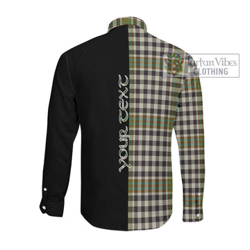 Burns Check Tartan Long Sleeve Button Shirt with Family Crest and Half Of Me Style