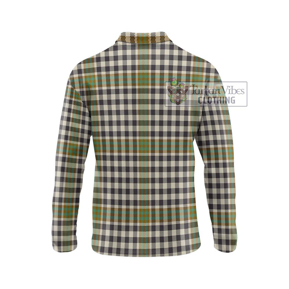 Burns Check Tartan Long Sleeve Polo Shirt with Family Crest DNA In Me Style - Tartanvibesclothing Shop