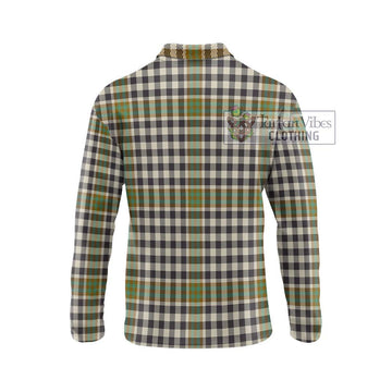 Burns Check Tartan Long Sleeve Polo Shirt with Family Crest DNA In Me Style