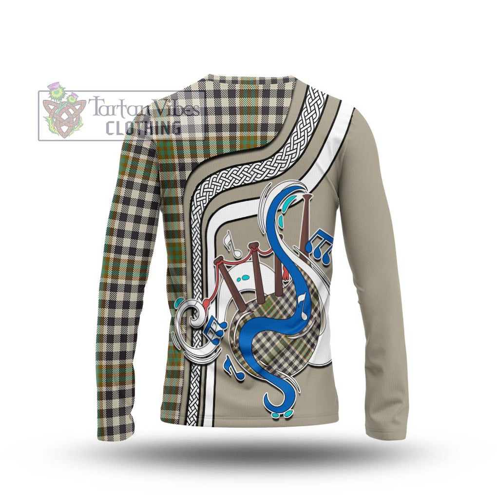 Tartan Vibes Clothing Burns Check Tartan Long Sleeve T-Shirt with Epic Bagpipe Style