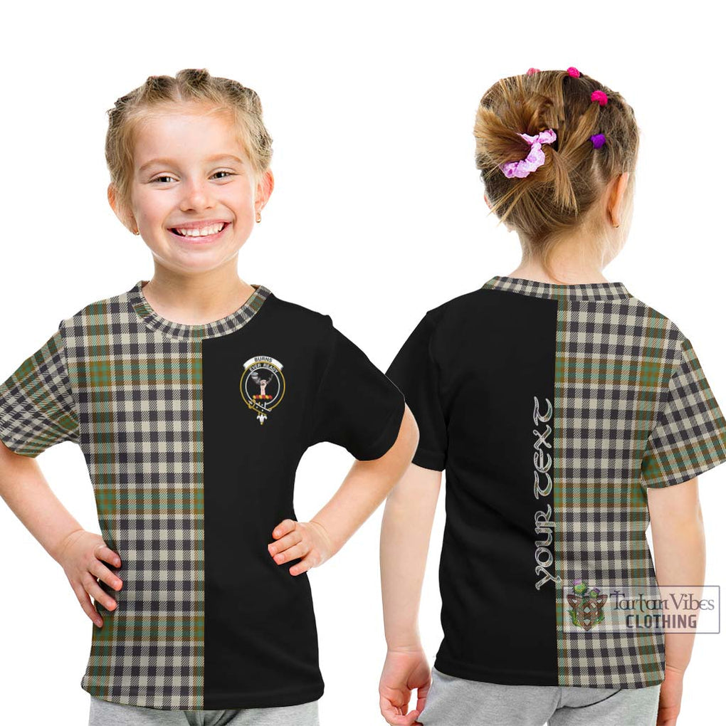 Burns Check Tartan Kid T-Shirt with Family Crest and Half Of Me Style - Tartanvibesclothing Shop