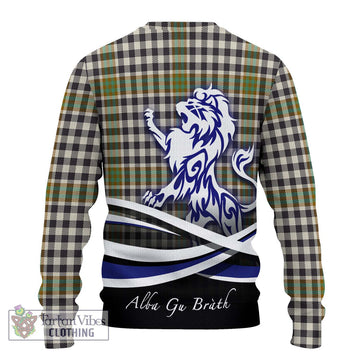 Burns Check Tartan Ugly Sweater with Alba Gu Brath Regal Lion Emblem