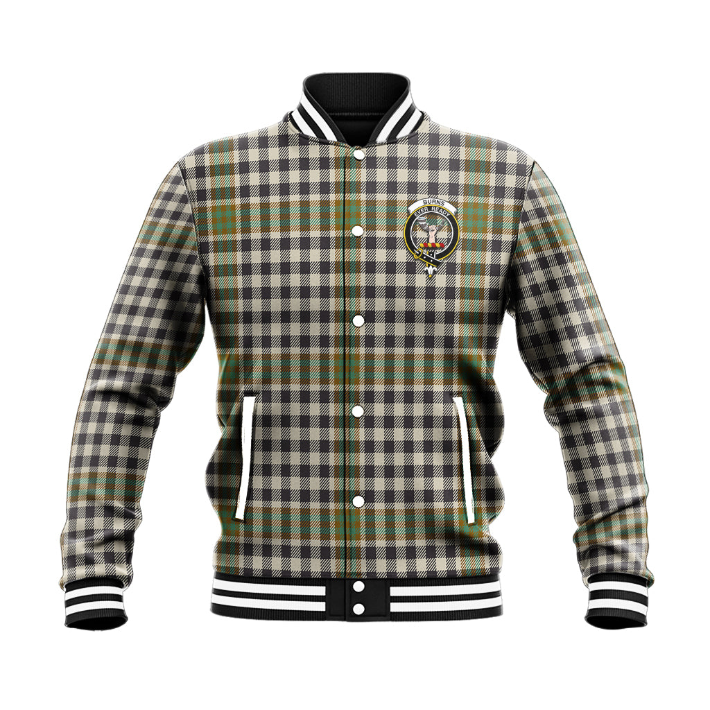 Burns Check Tartan Baseball Jacket with Family Crest - Tartan Vibes Clothing