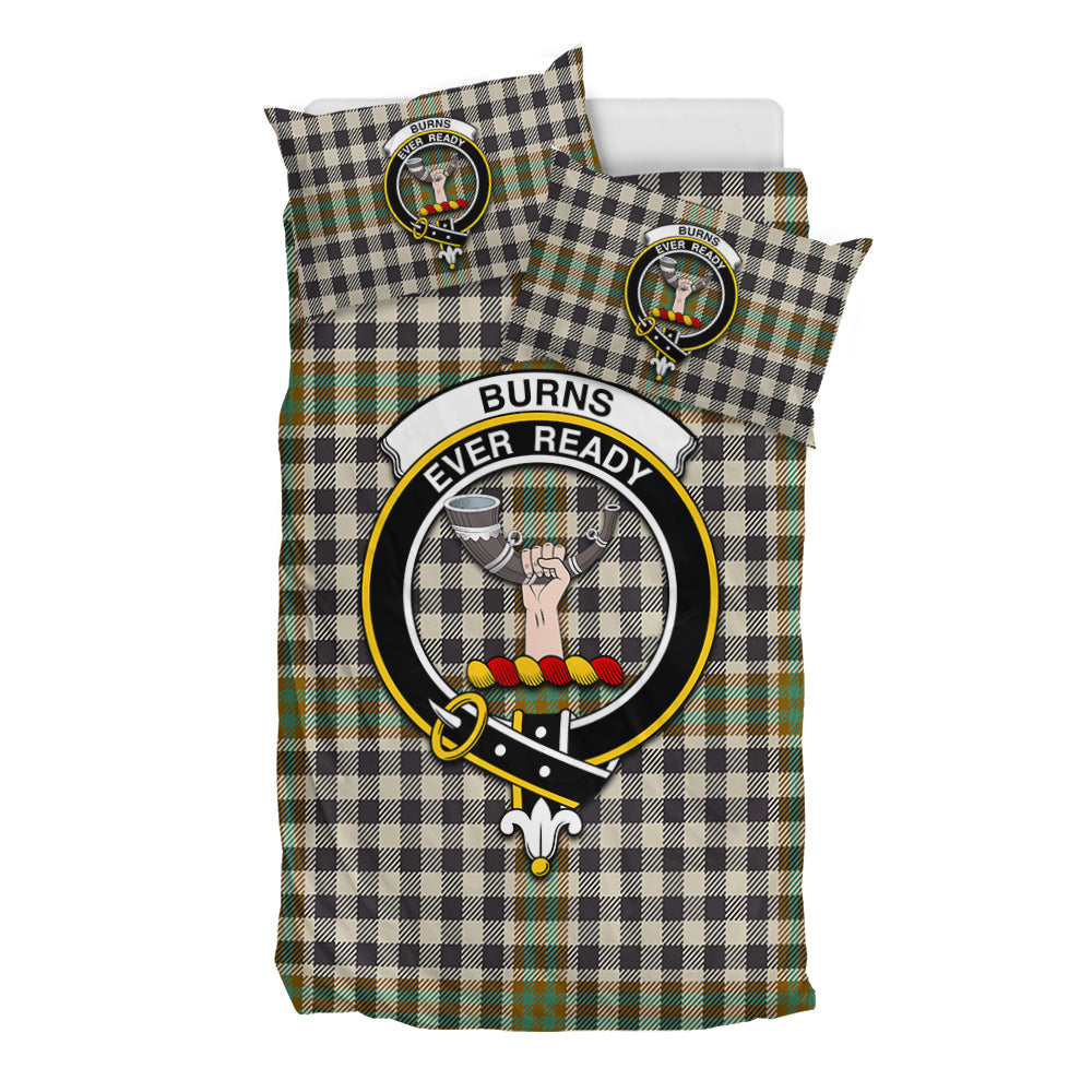 Burns Check Tartan Bedding Set with Family Crest - Tartan Vibes Clothing