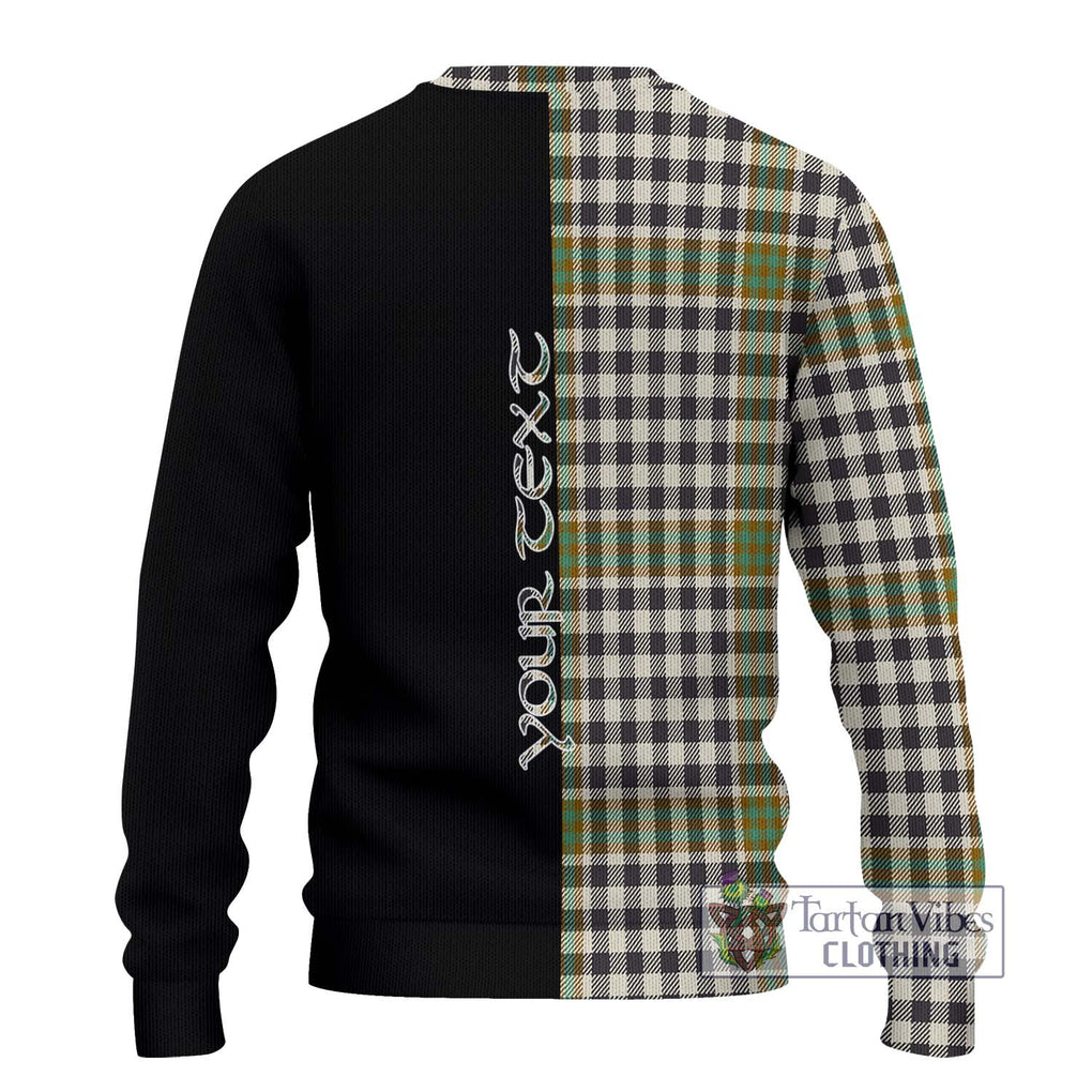 Burns Check Tartan Knitted Sweater with Family Crest and Half Of Me Style - Tartanvibesclothing Shop