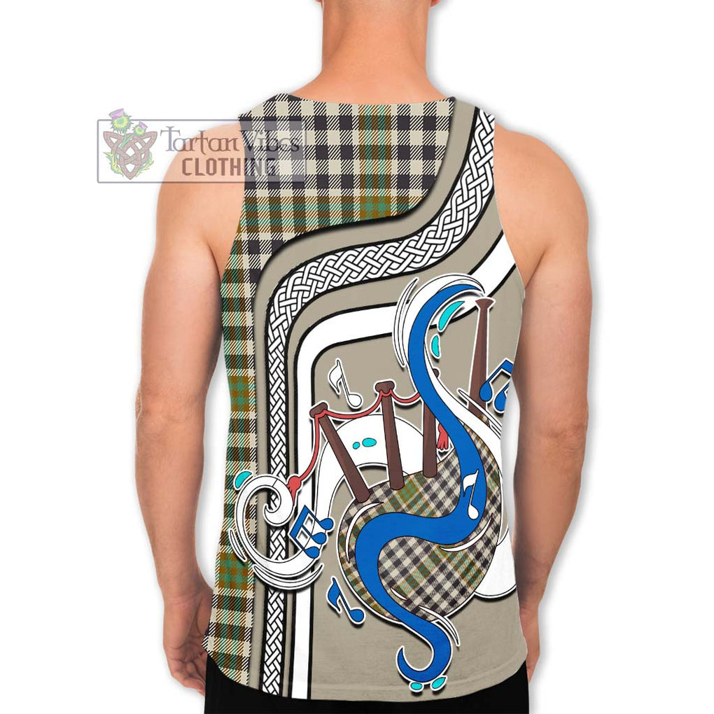 Burns Check Tartan Men's Tank Top with Epic Bagpipe Style - Tartanvibesclothing Shop