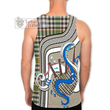 Burns Check Tartan Men's Tank Top with Epic Bagpipe Style