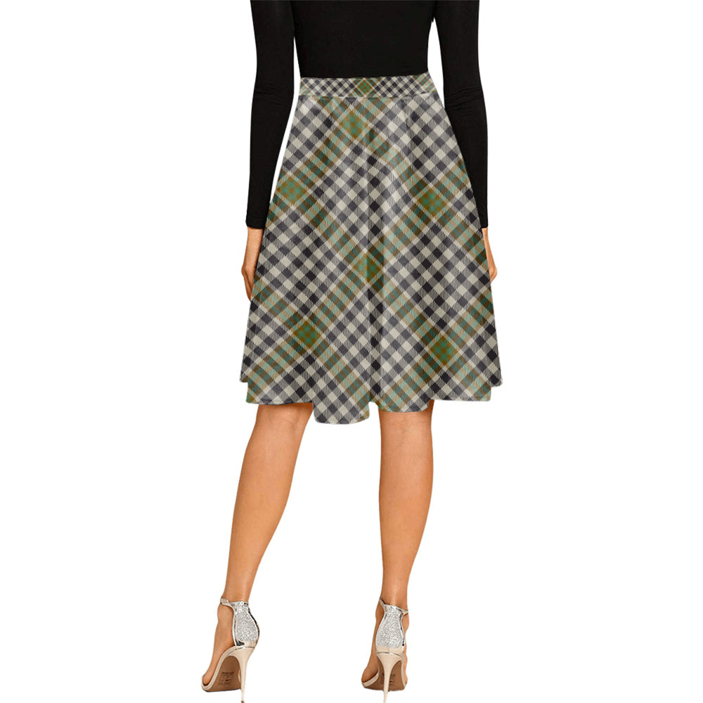 Burns Check Tartan Melete Pleated Midi Skirt