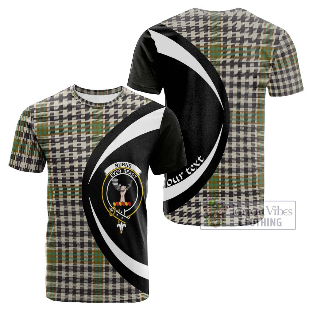 Tartan Vibes Clothing Burns Check Tartan Cotton T-shirt with Family Crest Circle Style