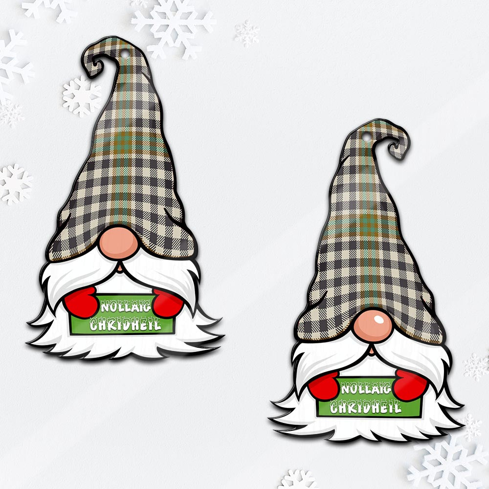 Burns Check Gnome Christmas Ornament with His Tartan Christmas Hat Mica Ornament - Tartanvibesclothing
