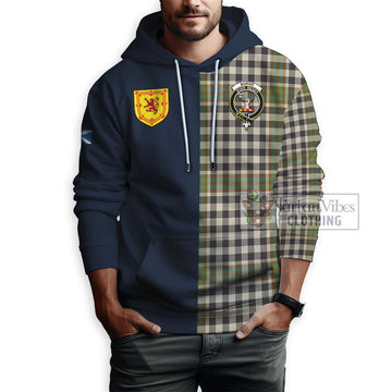 Burns Check Tartan Hoodie Alba with Scottish Lion Royal Arm Half Style