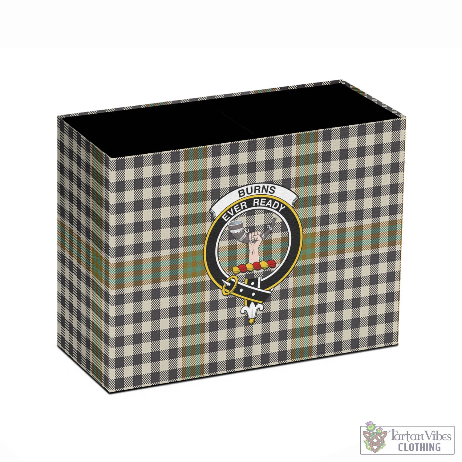 Tartan Vibes Clothing Burns Check Tartan Pen Holder with Family Crest