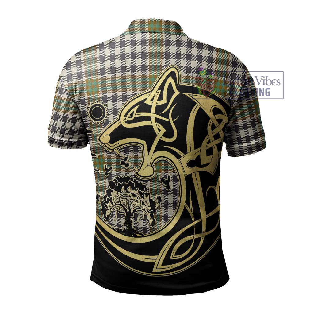 Tartan Vibes Clothing Burns Check Tartan Polo Shirt with Family Crest Celtic Wolf Style