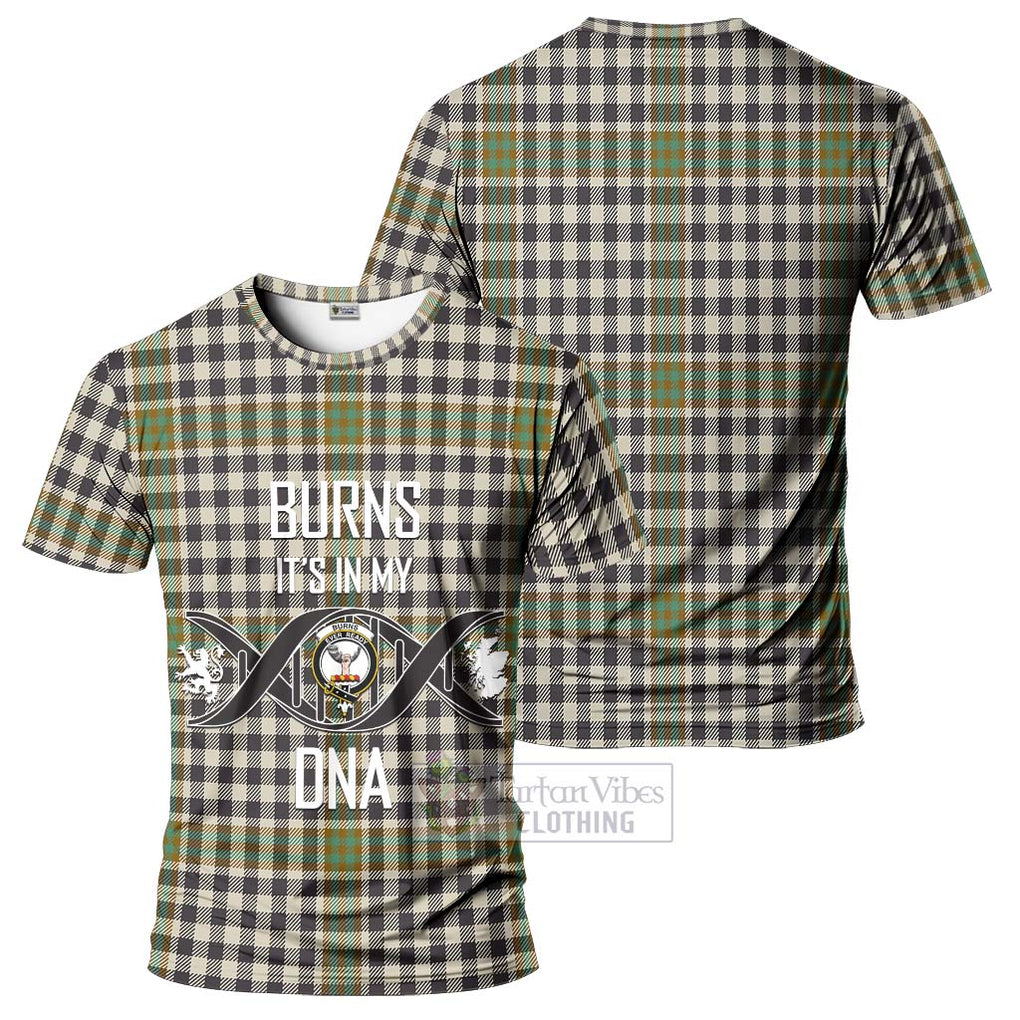 Burns Check Tartan T-Shirt with Family Crest DNA In Me Style - Tartan Vibes Clothing