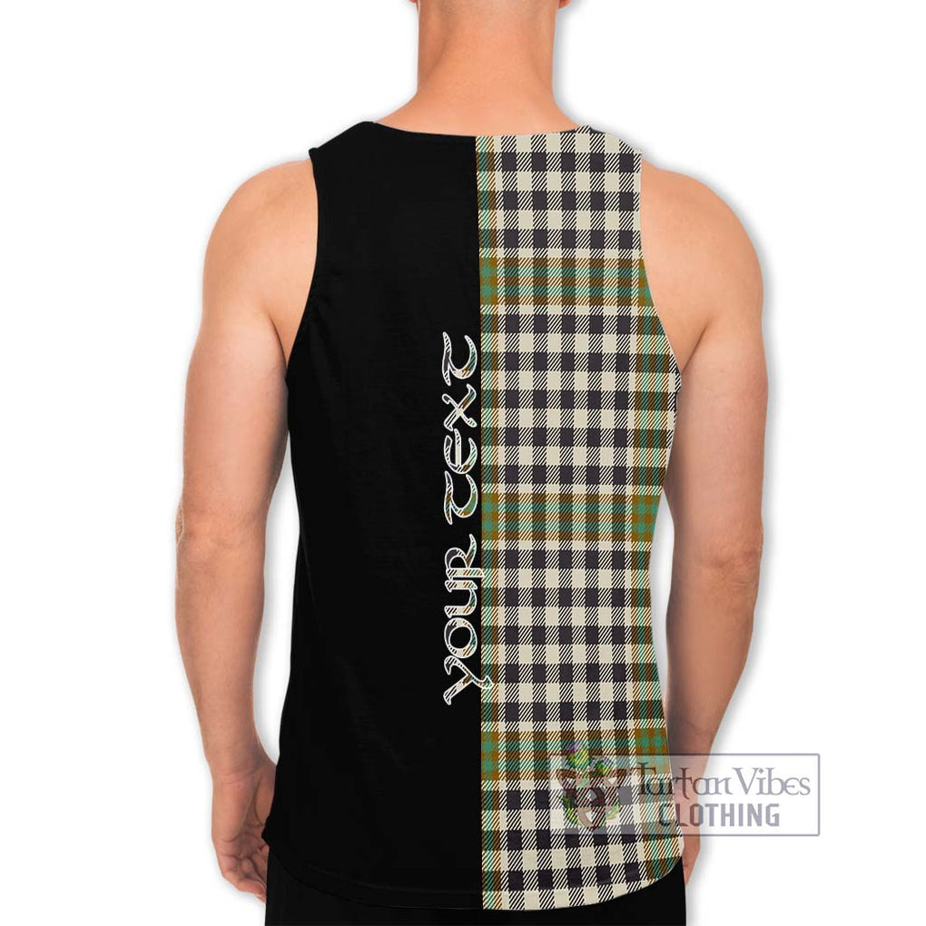 Burns Check Tartan Men's Tank Top with Family Crest and Half Of Me Style - Tartanvibesclothing Shop