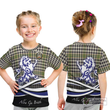 Burns Check Tartan Kid T-Shirt with Alba Gu Brath Regal Lion Emblem