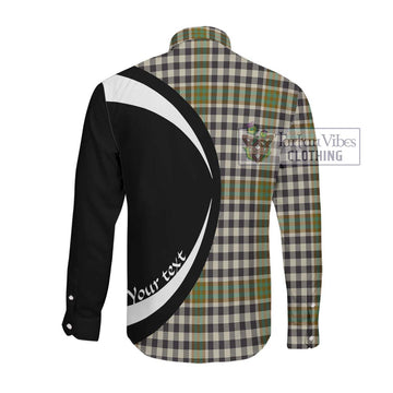 Burns Check Tartan Long Sleeve Button Up with Family Crest Circle Style