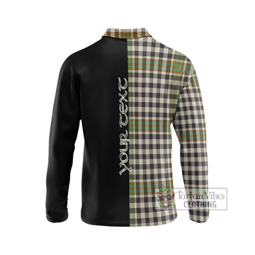 Burns Check Tartan Long Sleeve Polo Shirt with Family Crest and Half Of Me Style