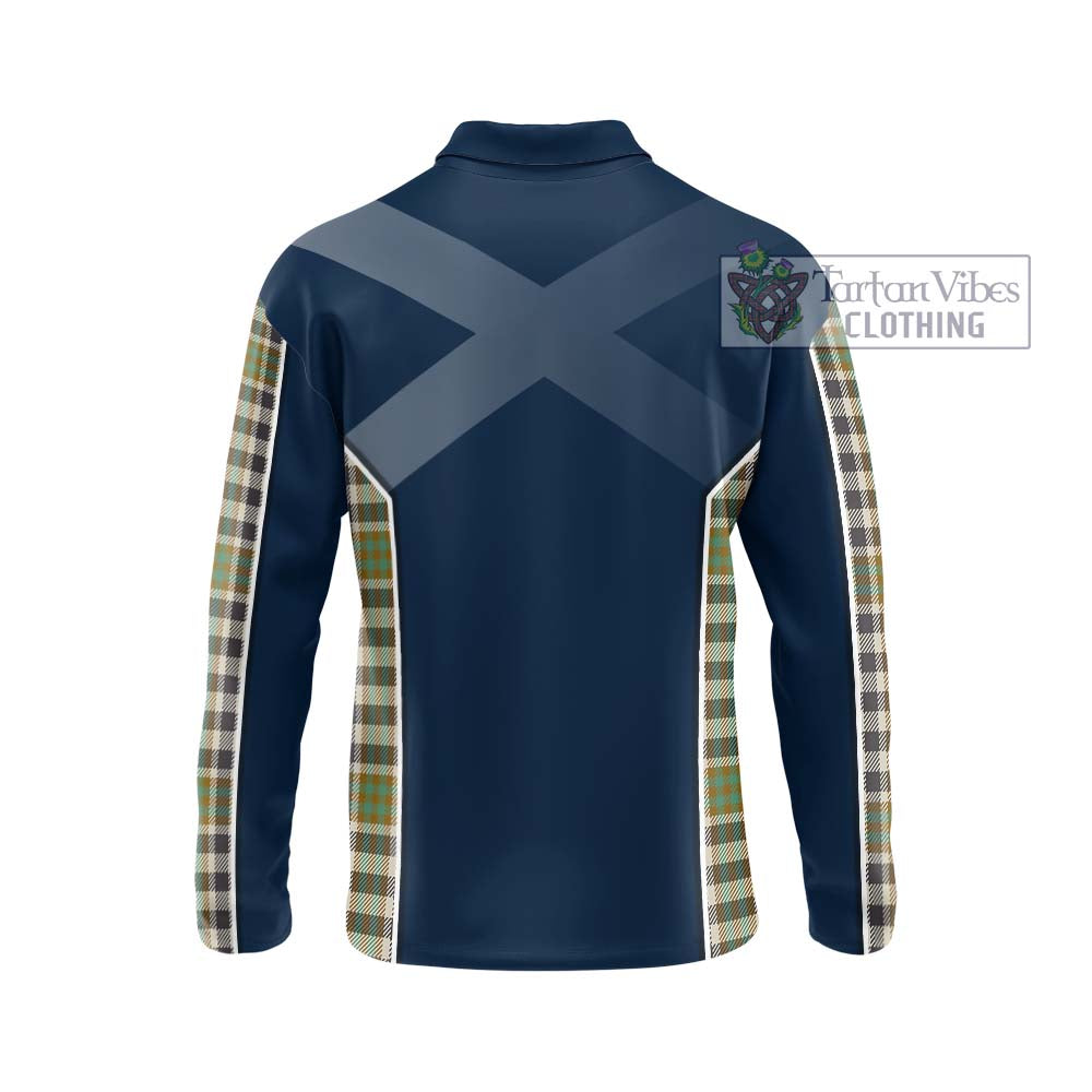 Burns Check Tartan Long Sleeve Polo Shirt with Family Crest and Lion Rampant Vibes Sport Style - Tartan Vibes Clothing