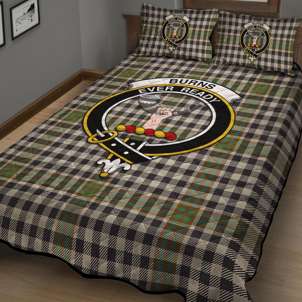 Burns Check Tartan Quilt Bed Set with Family Crest - Tartanvibesclothing