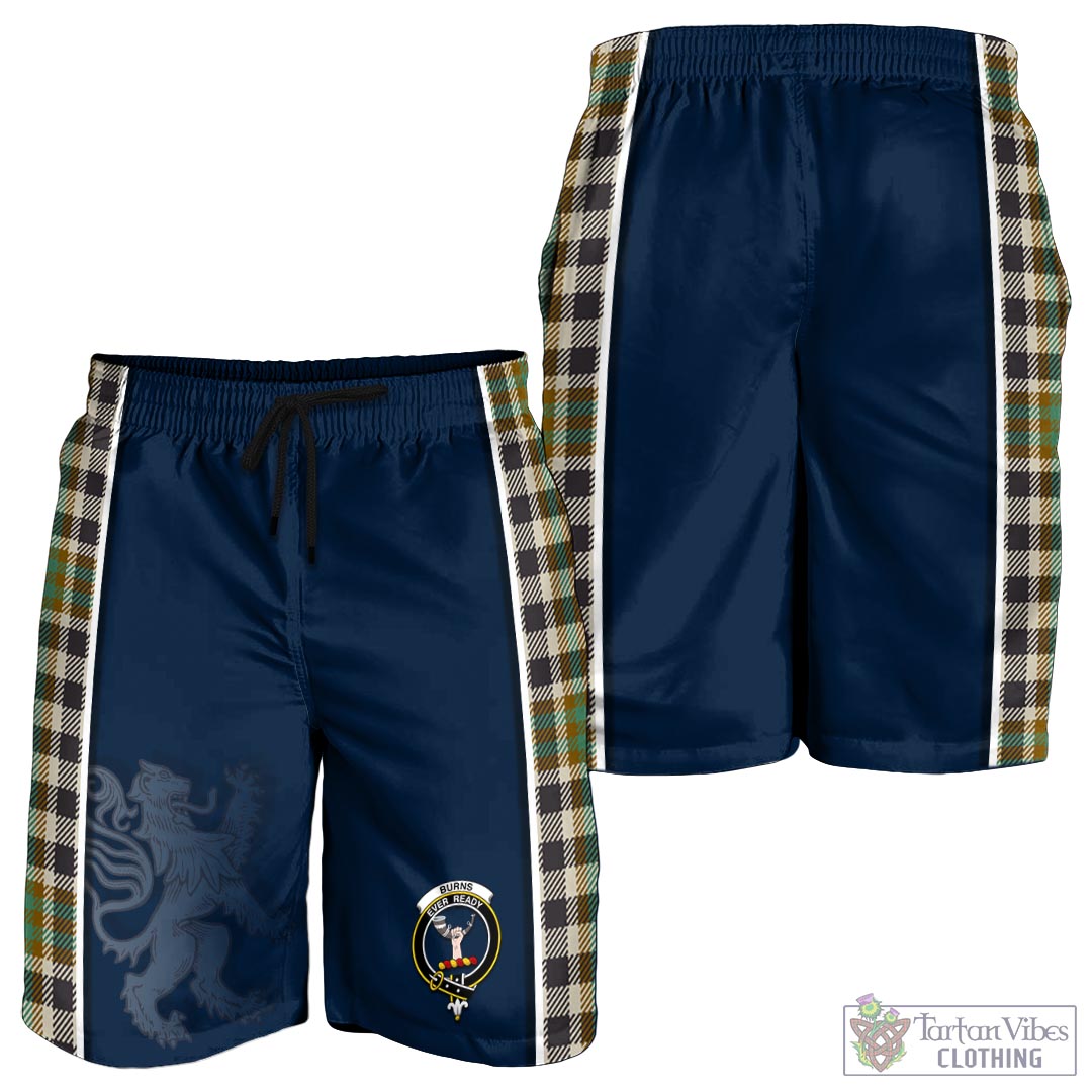 Tartan Vibes Clothing Burns Check Tartan Men's Shorts with Family Crest and Lion Rampant Vibes Sport Style