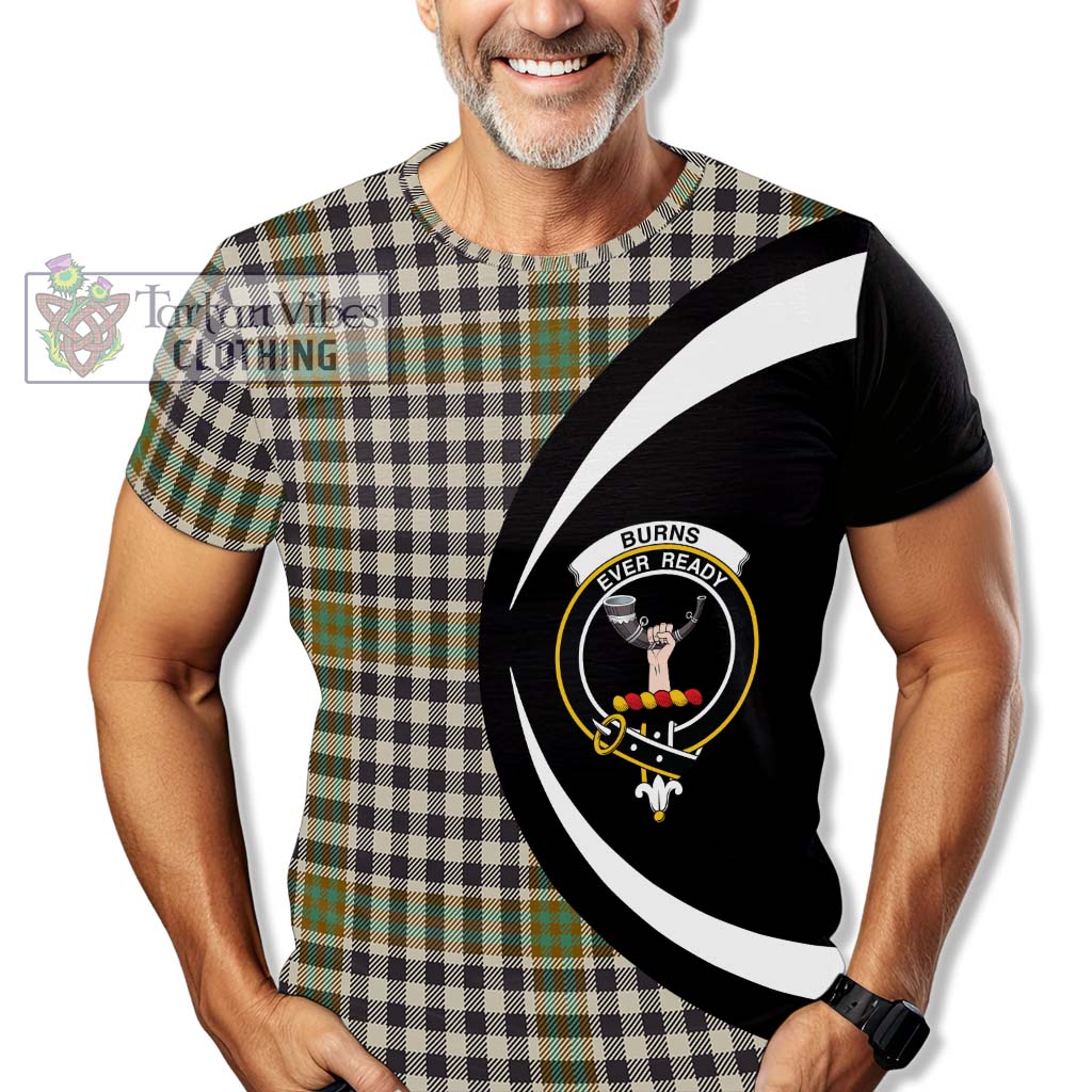 Tartan Vibes Clothing Burns Check Tartan T-Shirt with Family Crest Circle Style