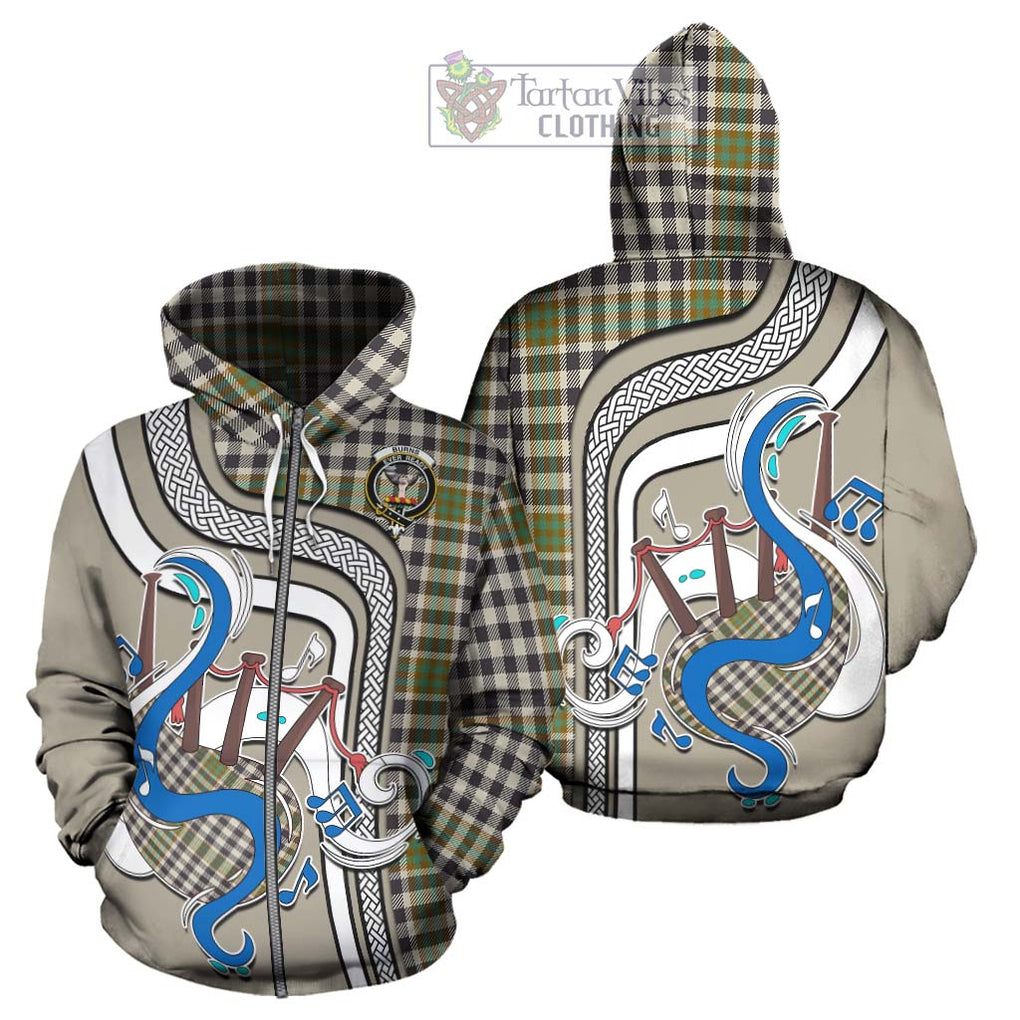 Burns Check Tartan Hoodie with Epic Bagpipe Style - Tartanvibesclothing Shop