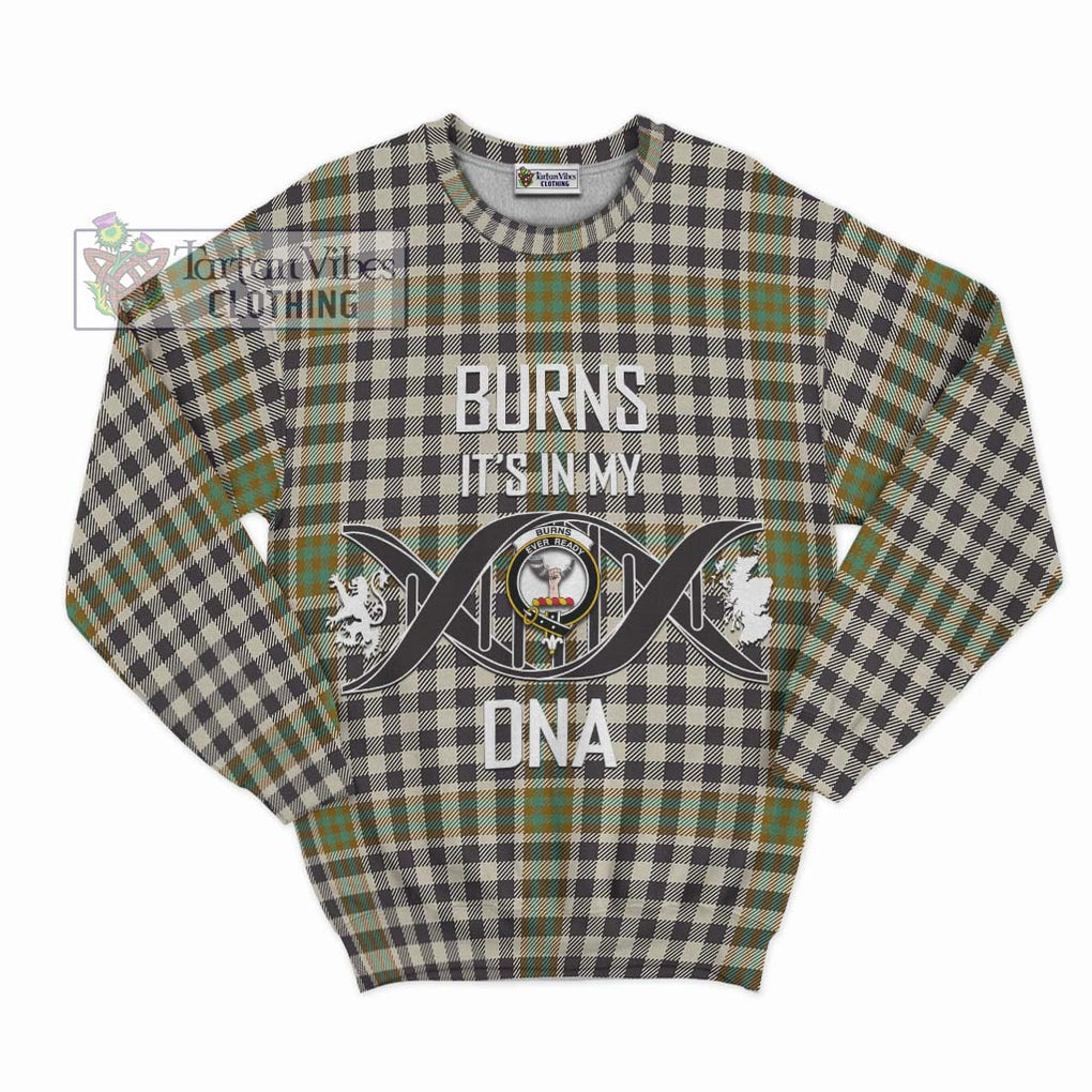 Burns Check Tartan Sweatshirt with Family Crest DNA In Me Style - Tartanvibesclothing Shop