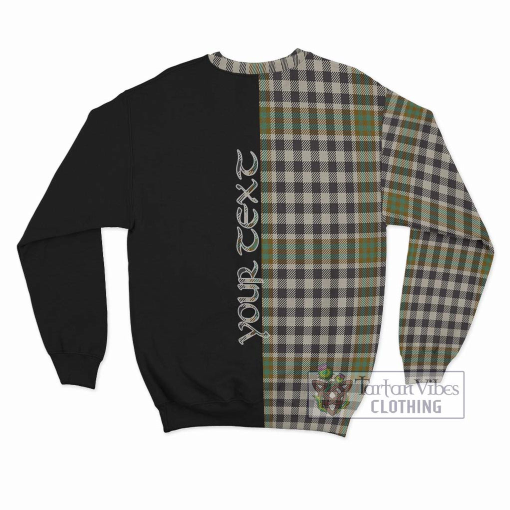 Burns Check Tartan Sweatshirt with Family Crest and Half Of Me Style - Tartanvibesclothing Shop