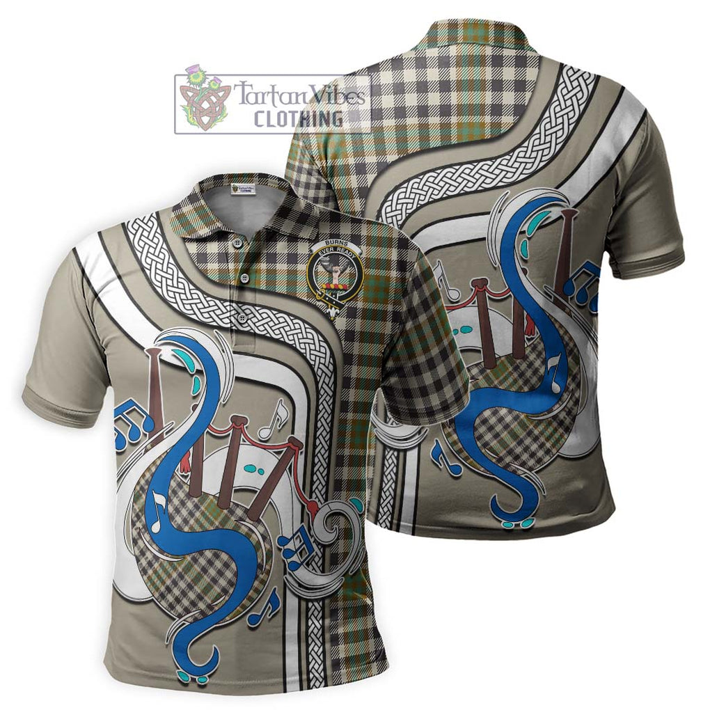 Tartan Vibes Clothing Burns Check Tartan Polo Shirt with Epic Bagpipe Style